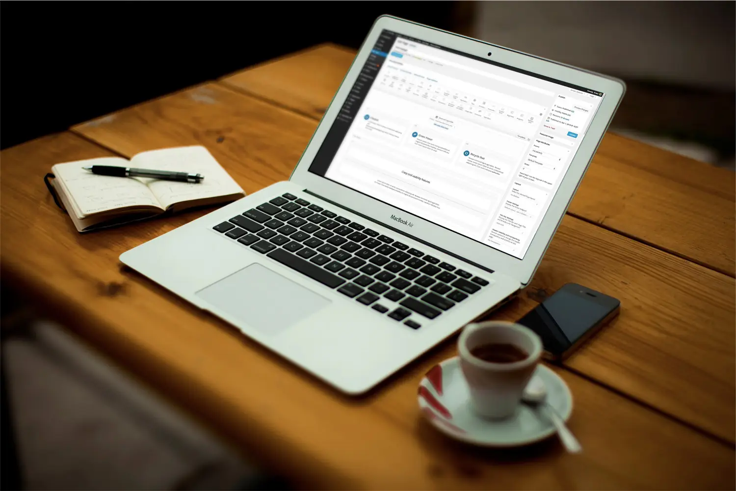 A laptop on a desk, open to a search results page